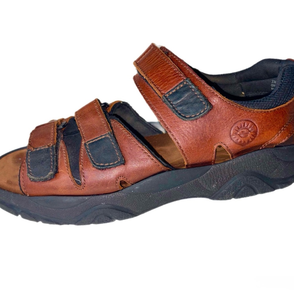 Men's Sz 11 Earth Shoe Brown Leather Sandals